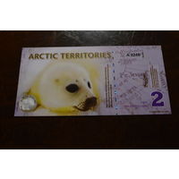 Арктические территории(Арктика) 2 доллара образца 2010 года UNC