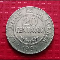 Боливия 20 центаво 1991 г. #41412