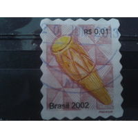 Бразилия 2002 Туземный барабан, крупная зубцовка