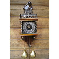 Голландские МАЛЫЕ Настенные Часы 1950-е гг. в стиле XVII века "ZAANSE CLOCK" S#2.