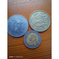 Кения 5 шиллингов 2005, Кипр 10 центов 1983, Индия 1 рупия 1998 -64