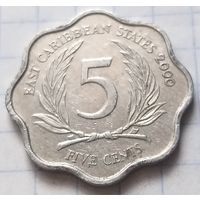 Восточные Карибы 5 центов, 2000     ( К-8-4 )