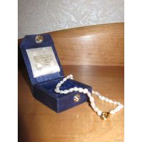 Фирменный женский браслет из жемчуга в подарочной упаковке,ИТАЛИЯ.