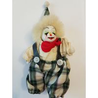 Игрушка фарфоровая кукла клоун, 13 см