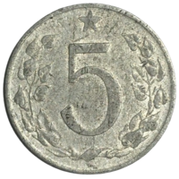 Чехословакия 5 геллеров, 1954