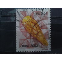Бразилия 2002 Туземный барабан, мелкая зубцовка