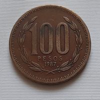 100 песо 1987 г. Чили