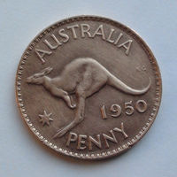 Австралия 1 пенни. 1950. Без точки после "PENNY"