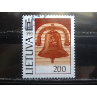 Литва 1991 Колокол свободы, нац. символ. Михель-2,0 евро гаш.