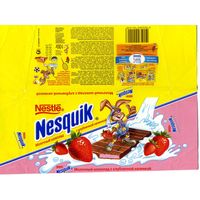 Упаковка от шоколада Nesquik Молочный с клубничной начинкой 2003
