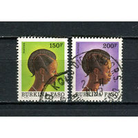 Буркина-Фасо - 1991 - Национальные прически - [Mi. 1250-1251] - полная серия - 2 марки. Гашеные.  (LOT AM38)
