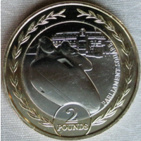 Мэн 2 фунта 2023 sidecar UNC первая монета с Карлом III