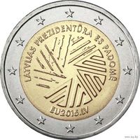 2 евро 2015 Латвия Председательство Латвии в Совете Европейского союза UNC из ролла