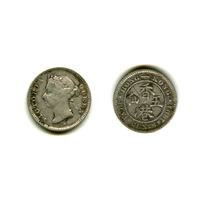Гонконг 5 центов 1891 серебро