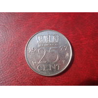 25 центов 1977 год Нидерланды