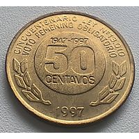 Аргентина 50 сентаво, 1997 50 лет правам женщин на голосование  3-4-16