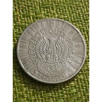 Польша 5 злотых, 1934 г (  Юзеф Пилсудский ; орел без короны )