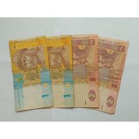 1 и 2 гривны Украины , 4 штуки с 1 рубля .