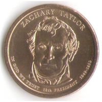 1 доллар США 2009 год 12-й Президент Закари Тейлор _состояние аUNC