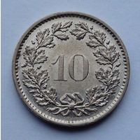 Швейцария 10 раппенов. 1975