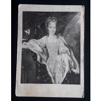 Почтовая карточка. Портрет Марии Аделаиды Савойской. 1945 г. Прошла почту и цензуру