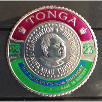 Королевство Тонга - 1967г. - восхождение на трон Тауфаахау Тупоу IV, чеканка первых разводных монет. 23 S, авиапочта - 1 марка - MNH. Без МЦ!