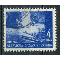 Хорватия - 1941/42г. - ландшафты, архитектура, 4 K - 1 марка - гашёная. Без МЦ!