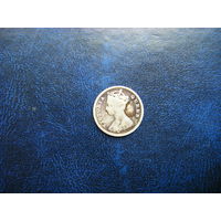 10 центов 1901г. Серебро.  Гонконг.