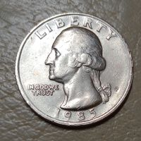 США 25 центов (квотер) 1985  P