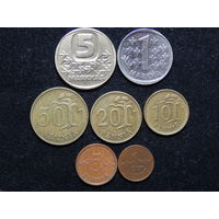 Финляндия 1,5,10,20,50 пенни,1,5 марок 1968-89г