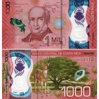 Коста Рика 1000 колон 2019 года UNC (полимер)