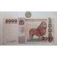 Werty71 Танзания 2000 шиллингов 2003 UNC банкнота Лев