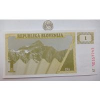 Werty71 Словения 1 толар 1990 UNC банкнота