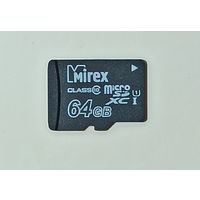 Карта памяти MIREX 64 GB class Micro(с адаптером)