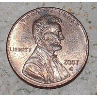США 1 цент, 2007 Lincoln Cent Отметка монетного двора: "D" - Денвер (4-12-36)