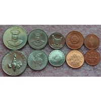 Тонга. набор 5 монет 1, 2, 5, 10, 20 сенти 1981 - 2002 - 2011 года