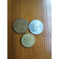 Сербия 1 динар 2005, Индия 1 рупия 2017, Бразилия 5 центов 2005-31