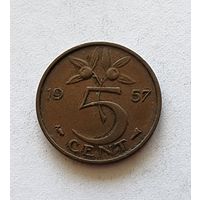 Нидерланды 5 центов, 1957