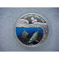 500 франков Руанда 2010 год Дельфин Дельфины Серебро 999/1000 Сертификат