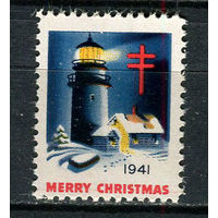США - 1941 - Рождество и Новый год - 1 виньетка. MNH.  (LOT EA36)-T10P29