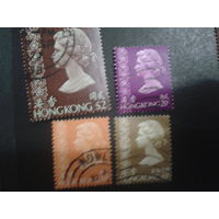 Китай 1973-75 Гонконг, колония Англии королева  марка 65 центов стоит 16 евро, гашеная