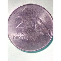 Индия 2 рупии 2007 г. МД - Мумбаи, для этого года нечастый МД.
