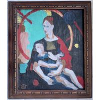 Кищенко А.М "Мадонна с младенцем", 1979г. Холст, масло. Размер 44,5х37 см.