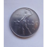 Италия 50 лир 1962 г