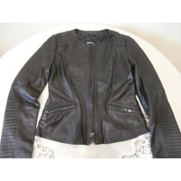 Куртка черная 100% натуральная кожа made in VANDINI, размер 44.