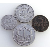 Польша, 4 монеты, состояние VF, 1923-1929 гг.