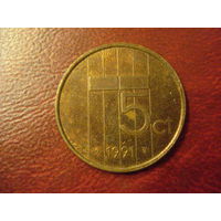 5 центов 1991 год Нидерланды