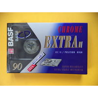Аудиокассета BASF Chrome Extra II 90 (1993, Европейский рынок, хром). Из блока, идеальное состояние, в коллекцию.