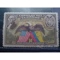 Эквадор, 1938. Дж. Вашингтон, геральдический орел, флаги