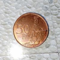 50 геллеров 2002 года Словакия. Словацкая Республика. Очень красивая монета! Шикарная родная патина!
